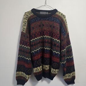 Vintage David Taylor Men's Multicolor Fair Isle Crewneck Sweater